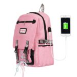 Ученическа раница с usb - Розов